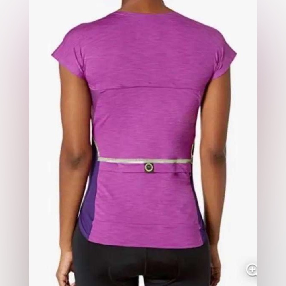 Moxie Biking Cycling Short Sleeve Active Exercise T-Shirt Top Back Pocket - Sz L